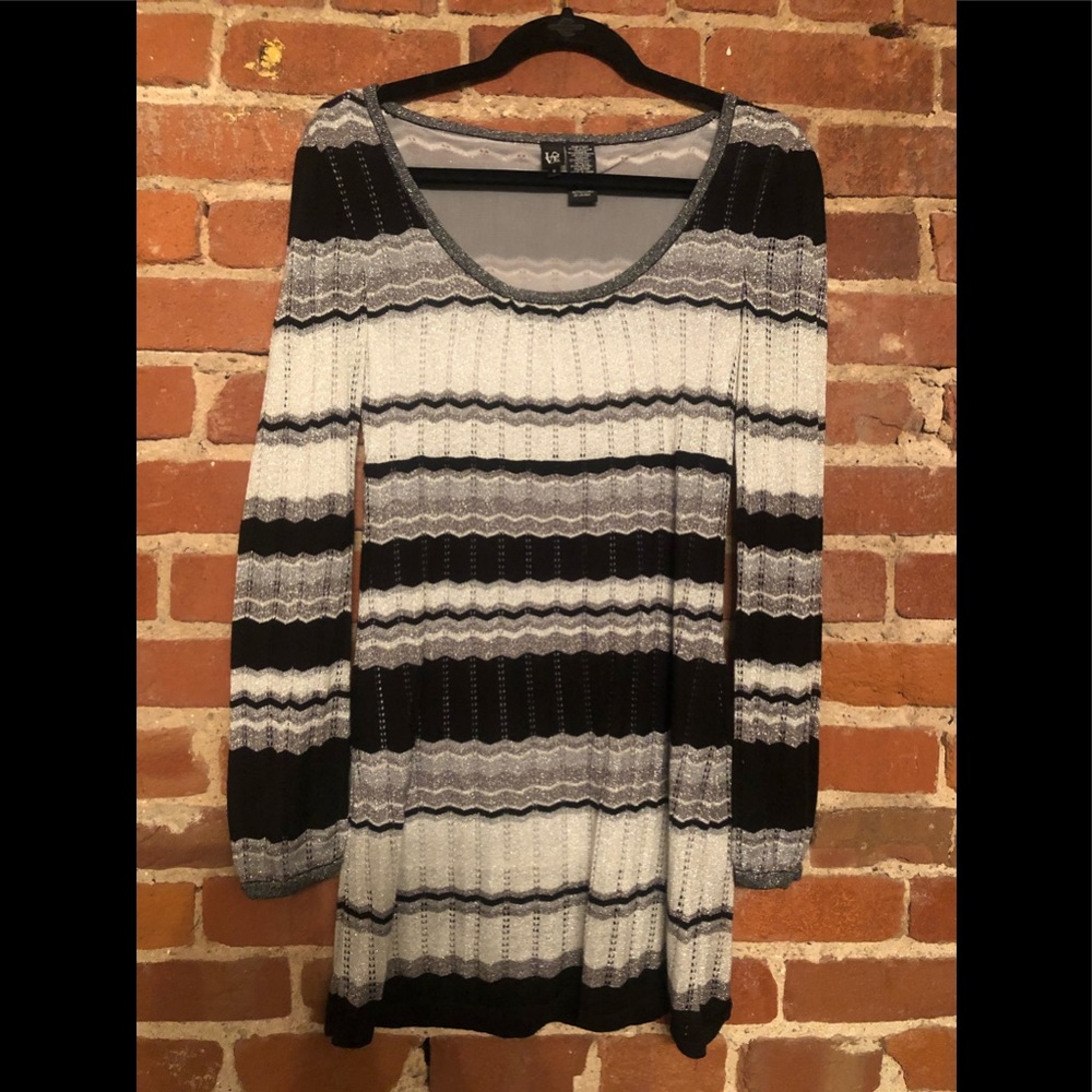 Black, White and Silver Mini Dress